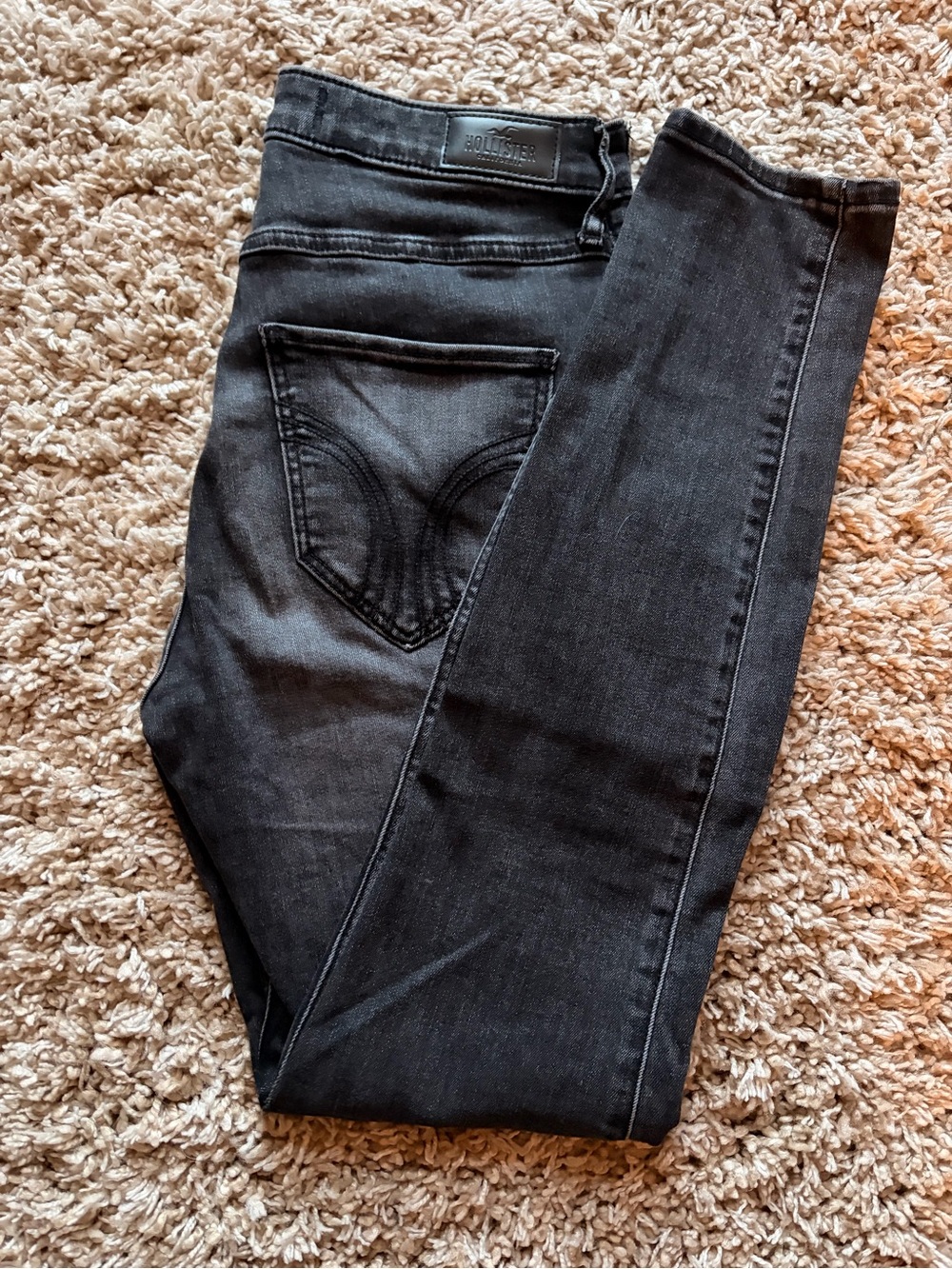 Hollister Women's Charcoal Black Skinny Jeans